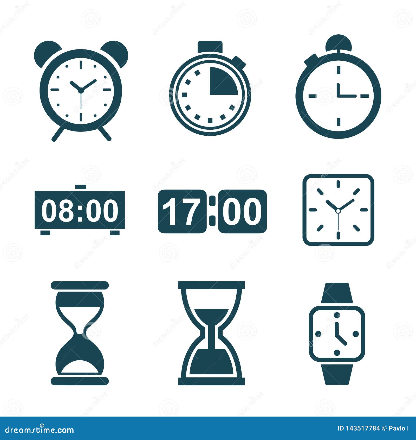 set hourglass icons, sandglass timer, clock flat icon for apps and websites Ã¢â¬â 
